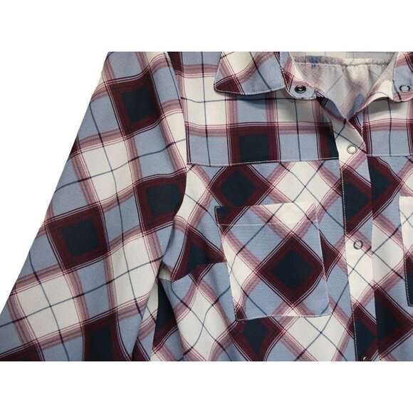 PRANA Womens Flint Plaid Check Maxi Top Long Shirt SMALL - Picture 6 of 10